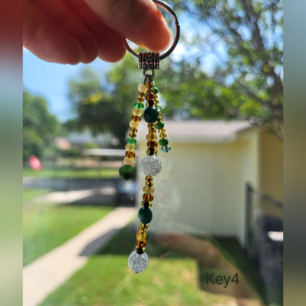 4- Handmade Gemstone Beads Keychain